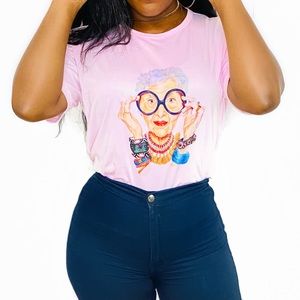 Pink Iris Tee Sz Large NWOT